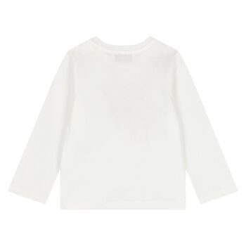 Younger Girls Ivory & Pink Orchidee T-Shirt