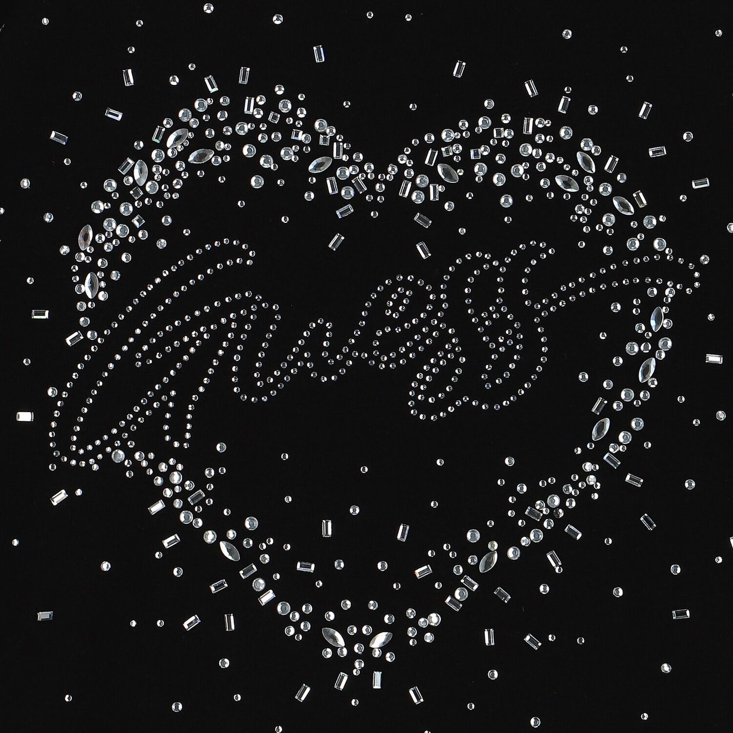 تيشيرت بنات مطرز بالشعار باللون الأسود, 2, hi-res