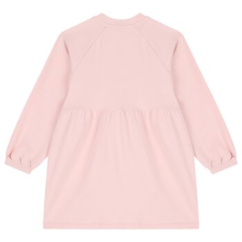 Girls Pink Logo Sweatshirt Dress