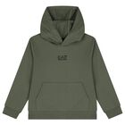 Boys Green Logo Hooded Top, 5, hi-res