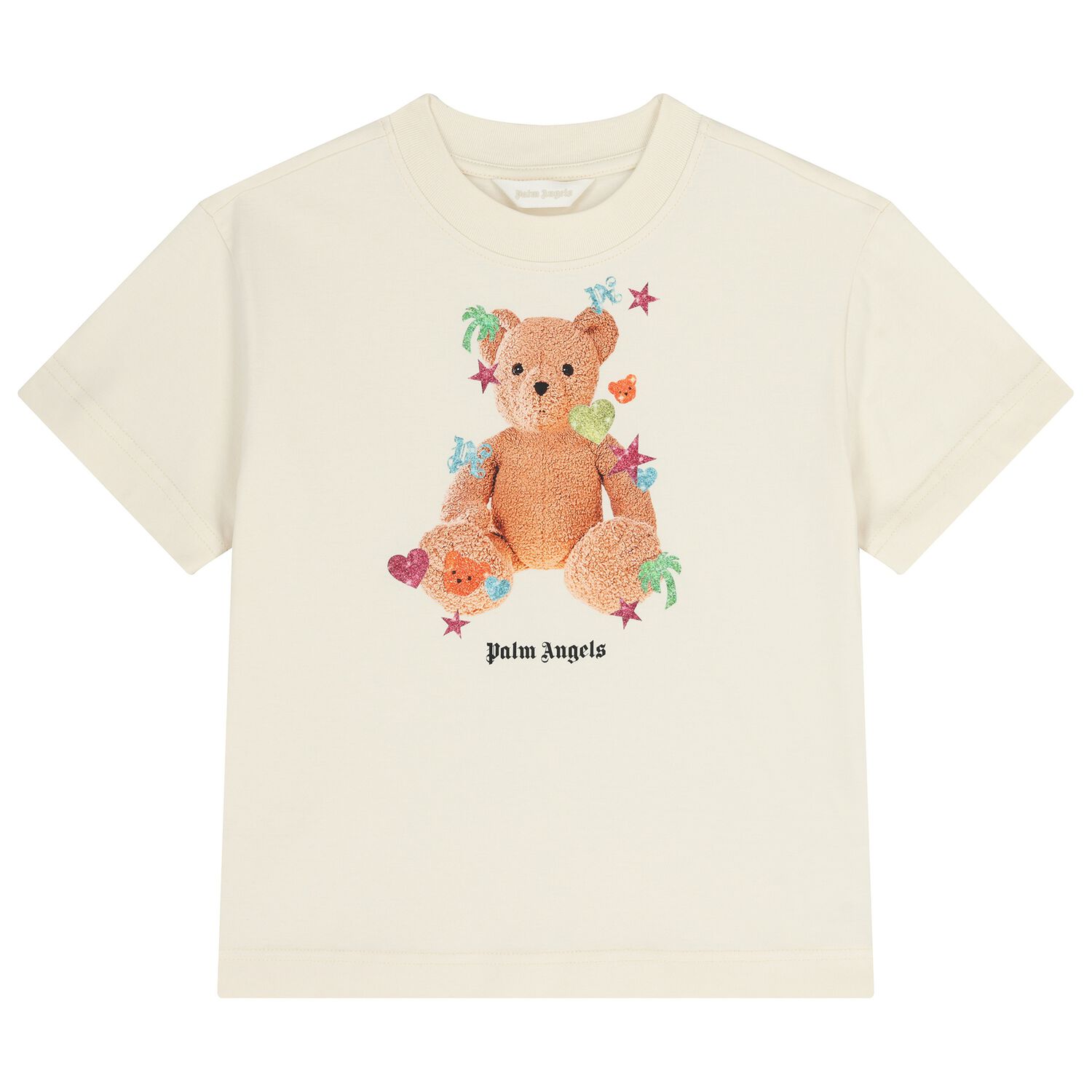 Girls Ivory Teddy Bear Logo T-Shirt, 1, hi-res