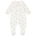 Baby Girls Ivory Floral Babygrow, 1, hi-res
