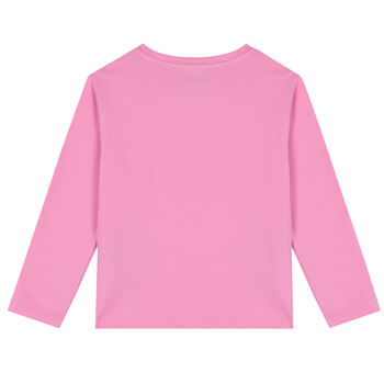 Girls Pink Logo Long Sleeve Top