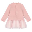 Baby Girls Pink Knit & Tulle Bear Dress, 2, hi-res