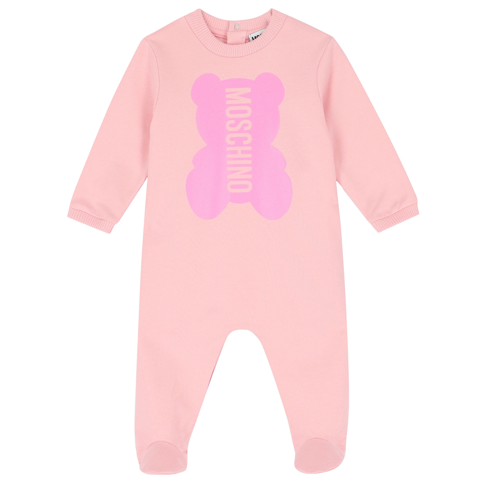 Moschino Pink Teddy Logo Babygrow Junior Couture
