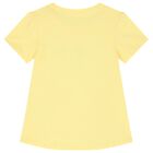 Girls Yellow Embellished Logo T-Shirt, 2, hi-res
