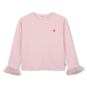 Girls Pink Heart Long Sleeve Top