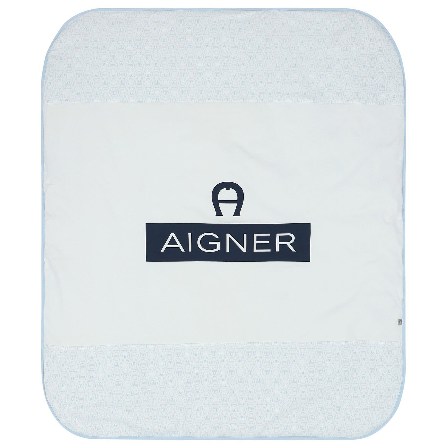 Baby Boys White & Blue Logo Blanket, 3, hi-res