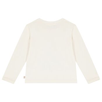 Girls Ivory Christmas Tree Long Sleeve Top