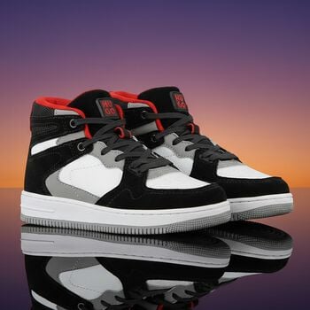 Boys Black & White Logo Trainers