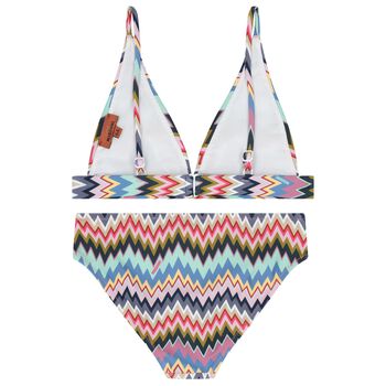 Girls Multi-Coloured Zigzag Print Bikini
