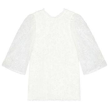 Girls White Embellished Tulle Dress