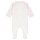 Baby Girls White & Pink Barocco Babygrow, 2, hi-res