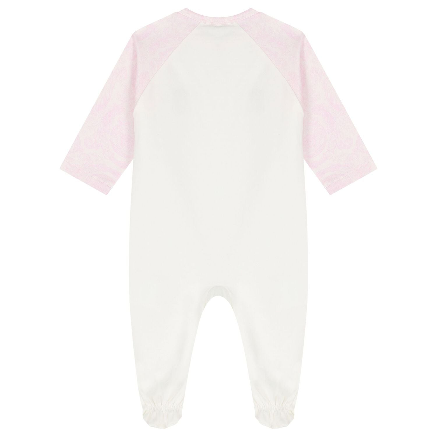 Baby Girls White & Pink Barocco Babygrow, 2, hi-res