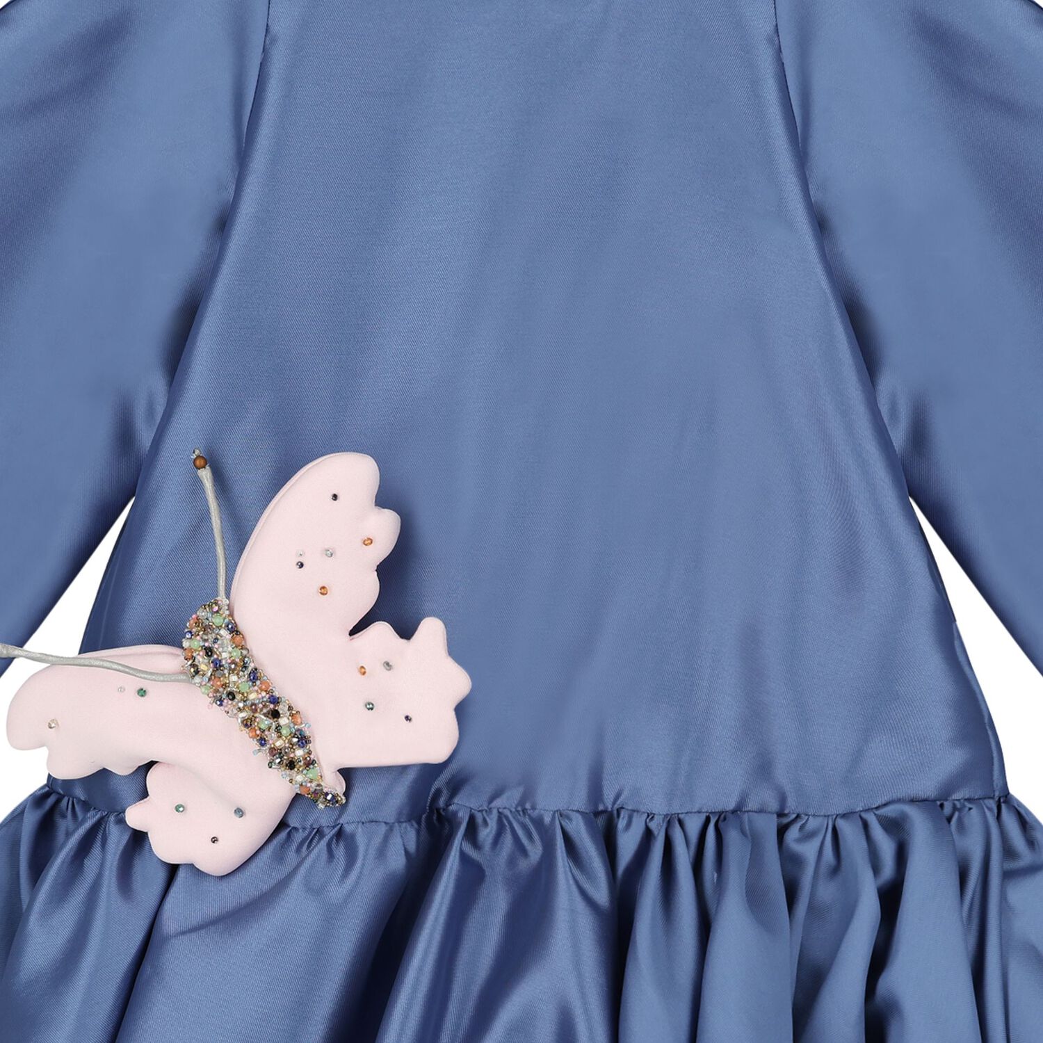 Girls Blue Logo Butterfly Dress, 1, hi-res image number null