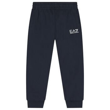 Boys Navy Blue Logo Joggers