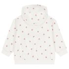 Girls Ivory Floral Logo Hooded Top, 1, hi-res
