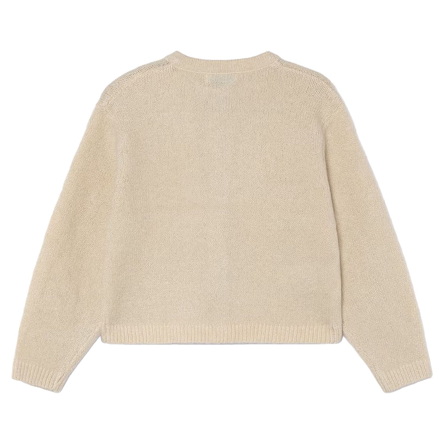 Girls Beige Bow Knitted Cardigan , 1, hi-res