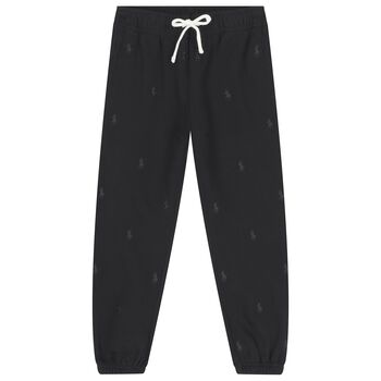 Boys Black Logo Joggers