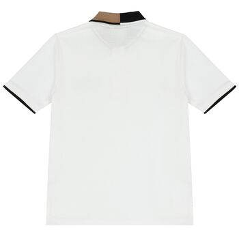 Boys White Logo Polo Shirt