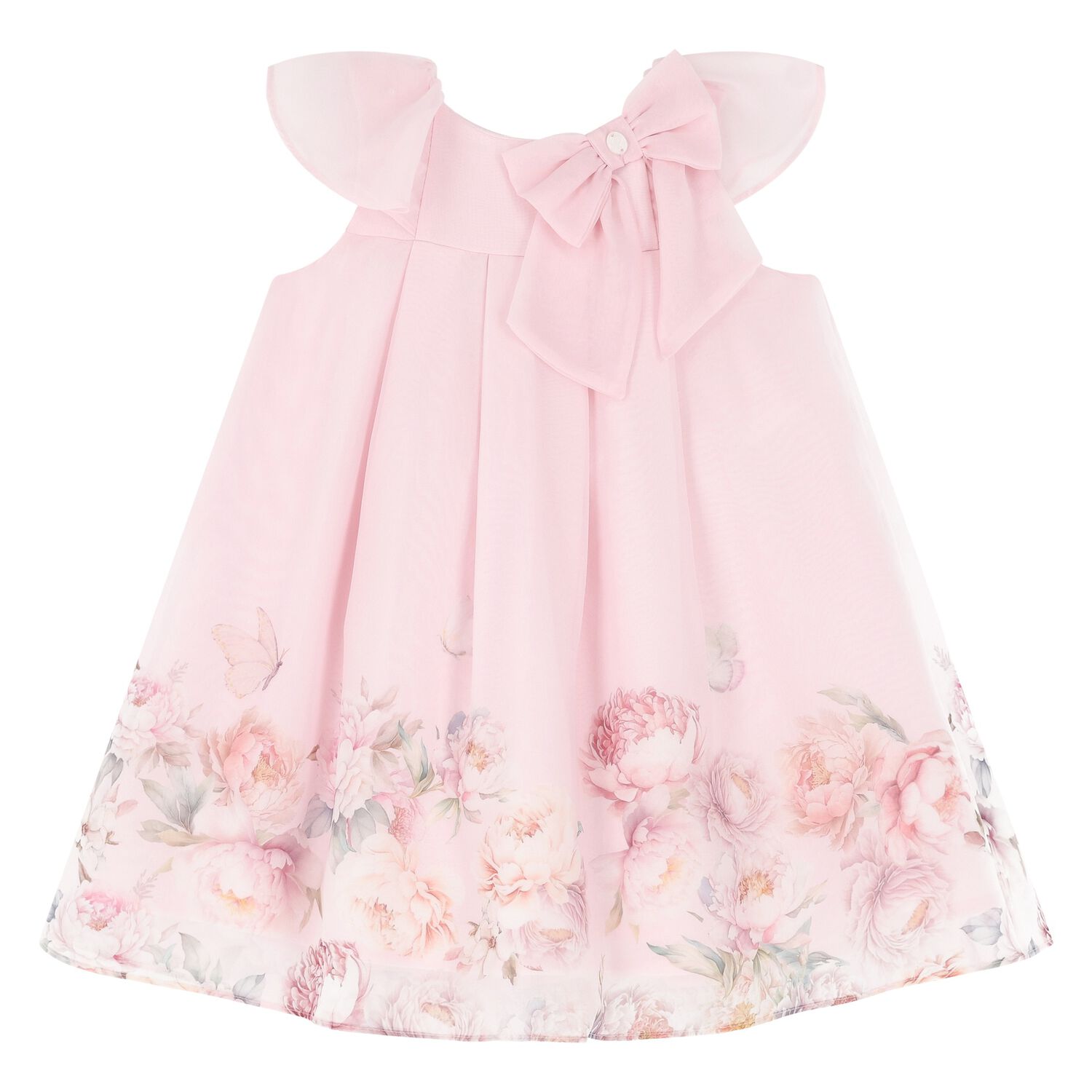 Younger Girls Pink Floral Dress, 1, hi-res image number null
