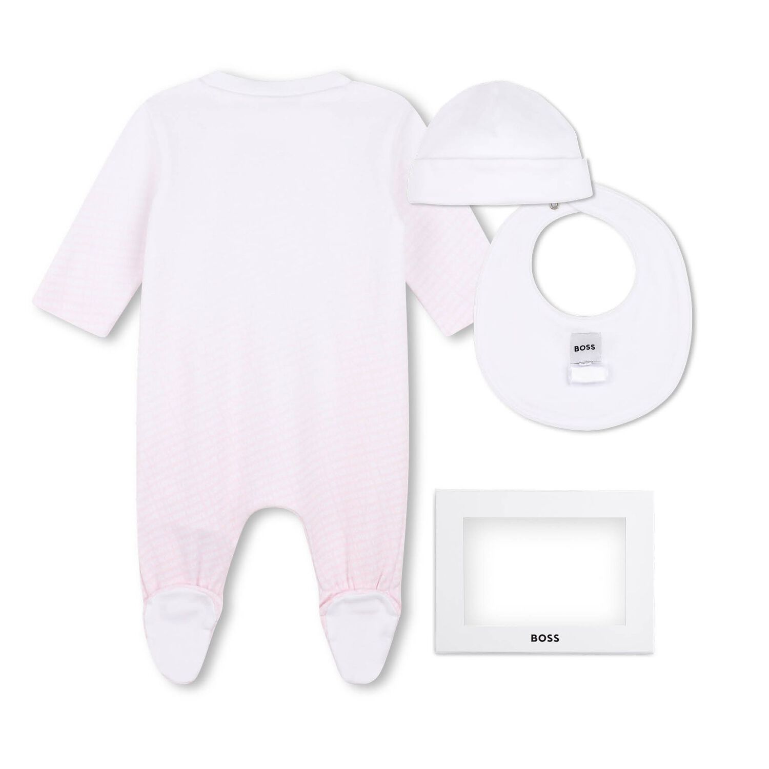 Baby Girls White & Pink Logo Babygrow Gift Set, 1, hi-res