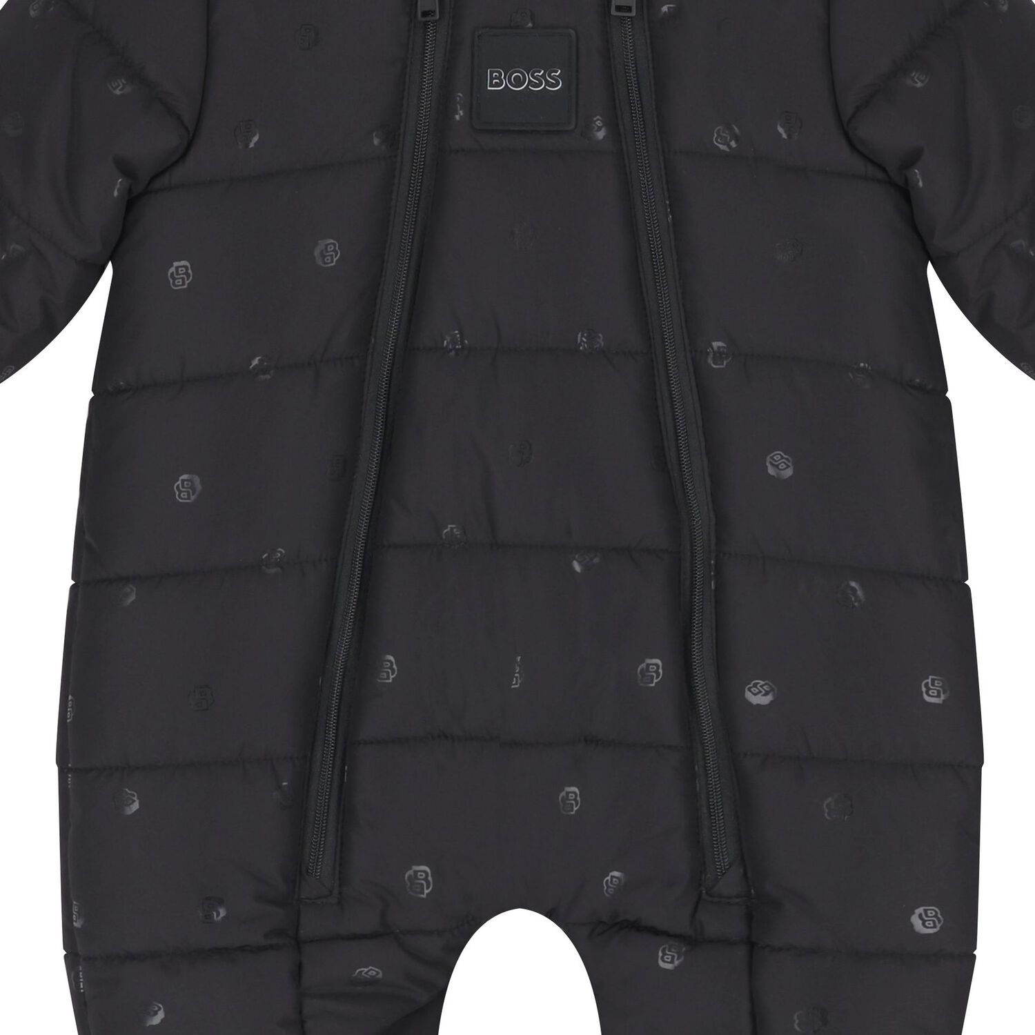 Baby Boys Black Logo Snowsuit, 1, hi-res image number null