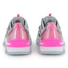 Girls Navy Blue & Pink Logo Trainers, 1, hi-res