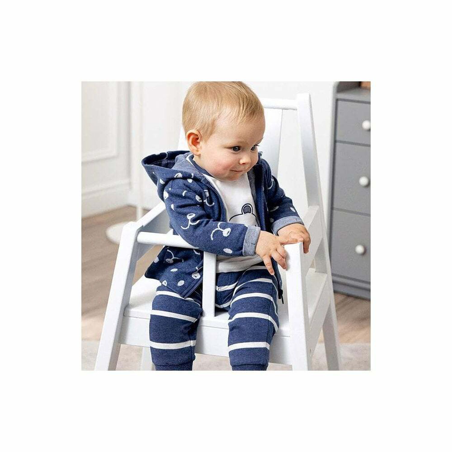 Baby Boys Blue Tracksuit Set (3 Piece), 1, hi-res