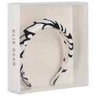 Girls Black & White Floral Padded Headband, 1, hi-res