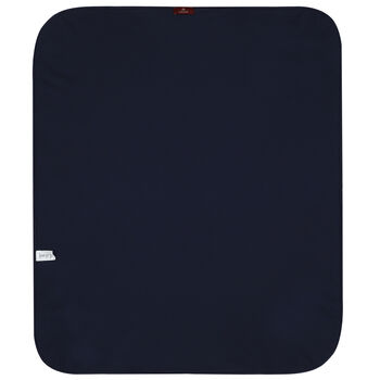 Baby Boys Navy Blue & White Pima Cotton Logo Blanket
