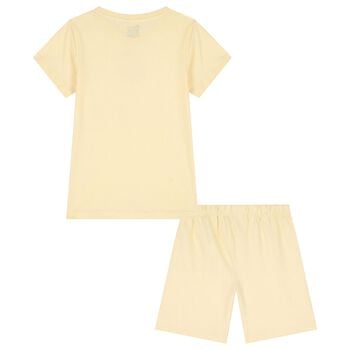 Girls Yellow Disney Minnie Mouse & Daisy Shorts Set