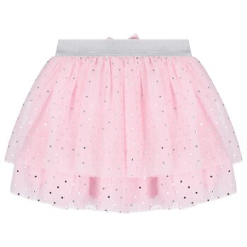 Girls Pink & Ivory Tulle Fairy Wings Skirt Set
