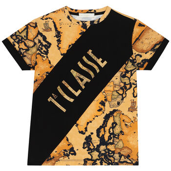 Boys Black & Beige Geo Map T-Shirt