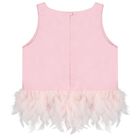 Girls Pink Feather & Rose Skirt Set, 1, hi-res