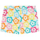 Girls White Flower Shorts Set, 1, hi-res