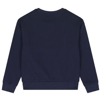 Girls Navy Blue Teddy Bear Logo Sweatshirt