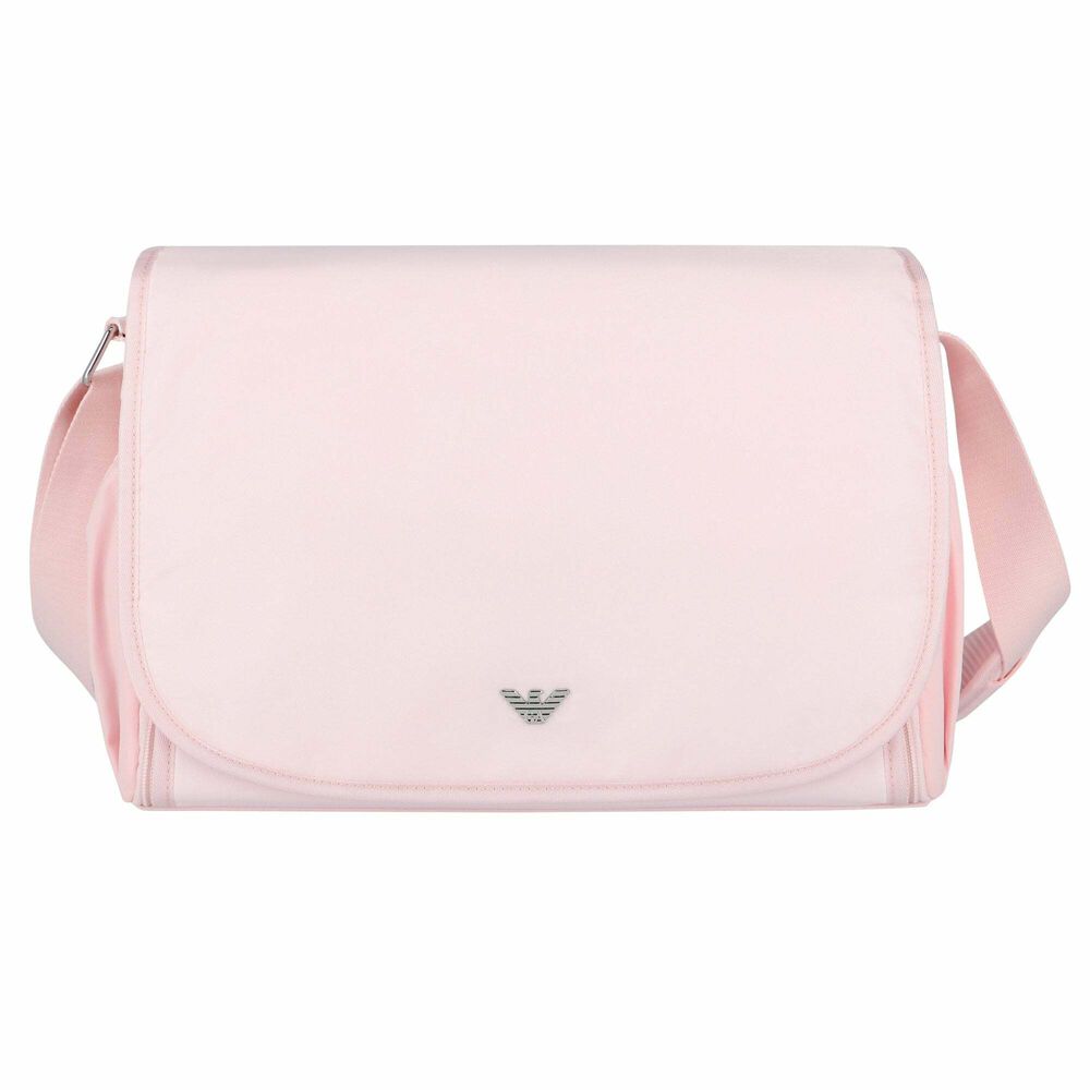 Emporio Armani Baby Girls Pink Logo Changing Bag | Junior Couture