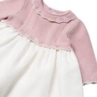Baby Girls Pink Knit & Organza Dress, 2, hi-res