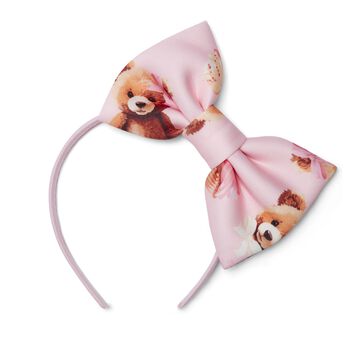 Girls Pink Teddy Bear Headband