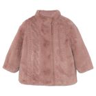 Girls Pink Fur Coat, 2, hi-res