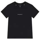 Boys Black Logo T-Shirt, 1, hi-res