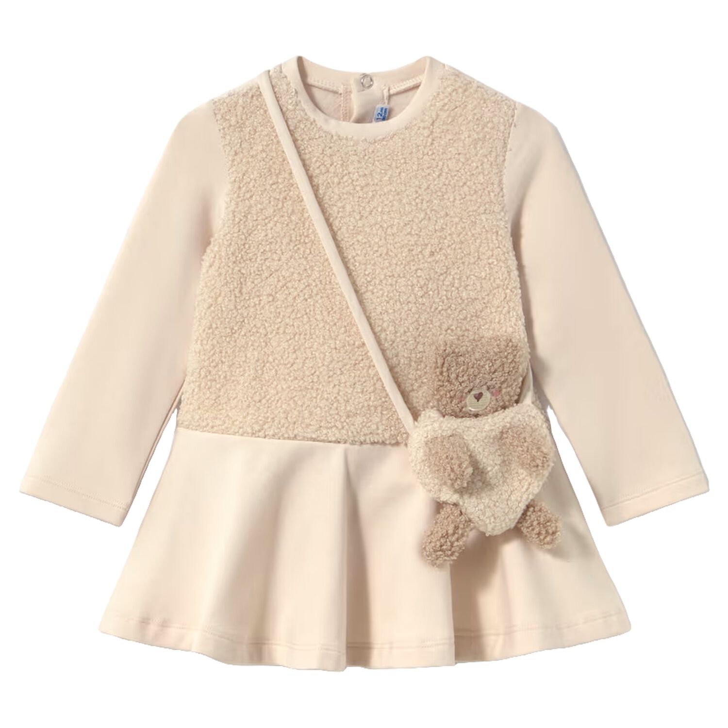 Younger Girls Beige Dress Set, 1, hi-res