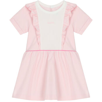 Younger Girls Pink Logo Dress