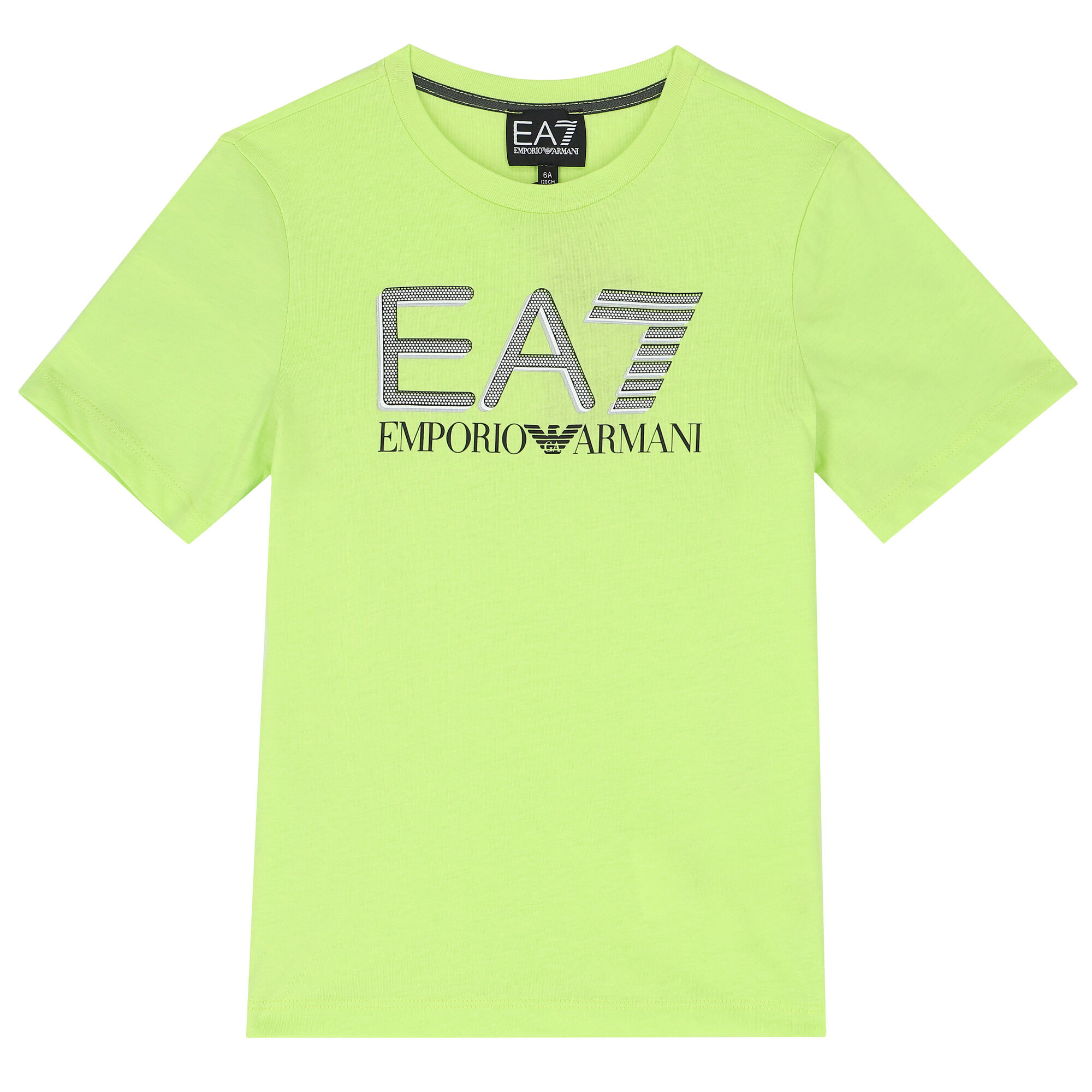 EA7 Emporio Armani Boys Green Logo T Shirt Junior Couture