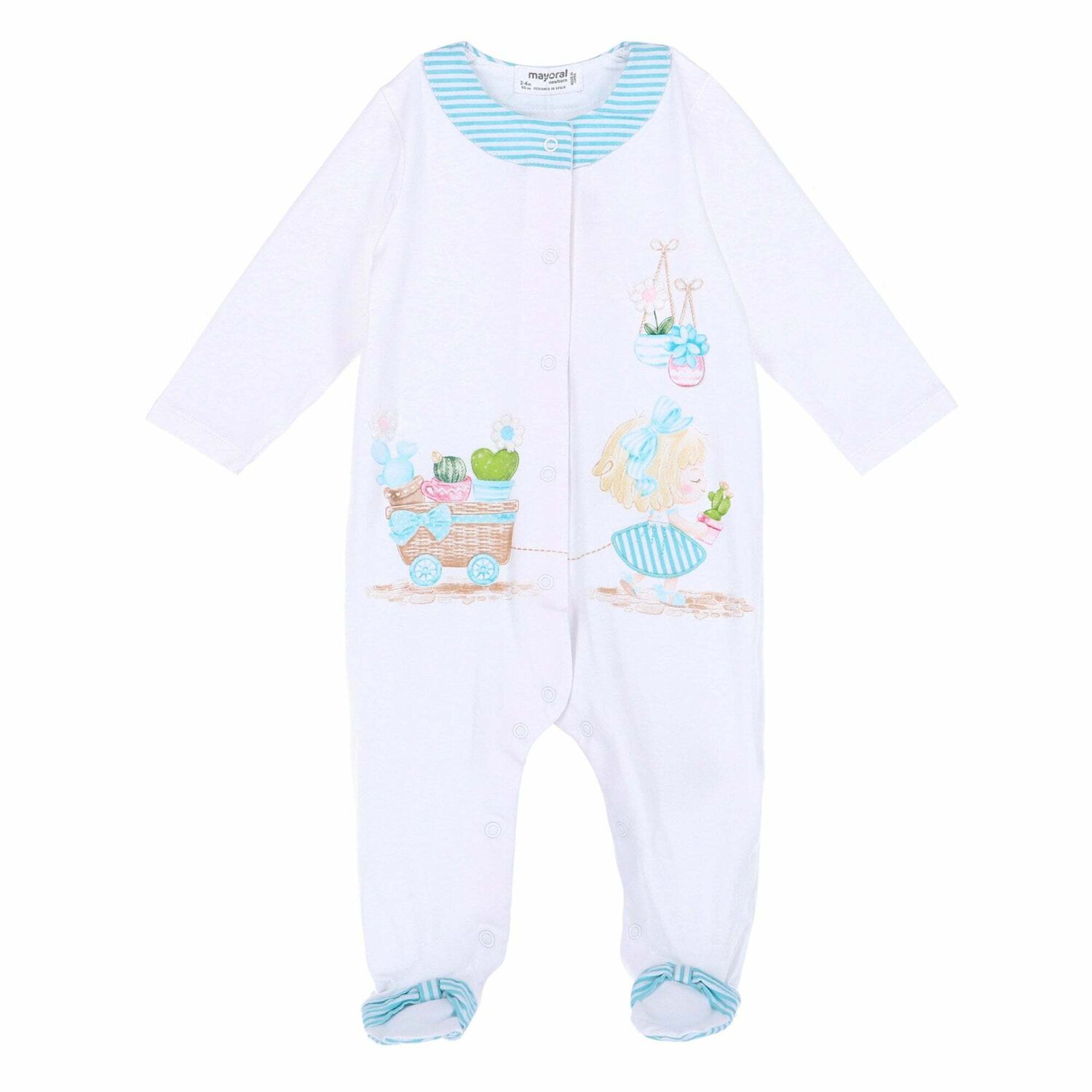 Girls White Ruffle Babygrow, 1, hi-res