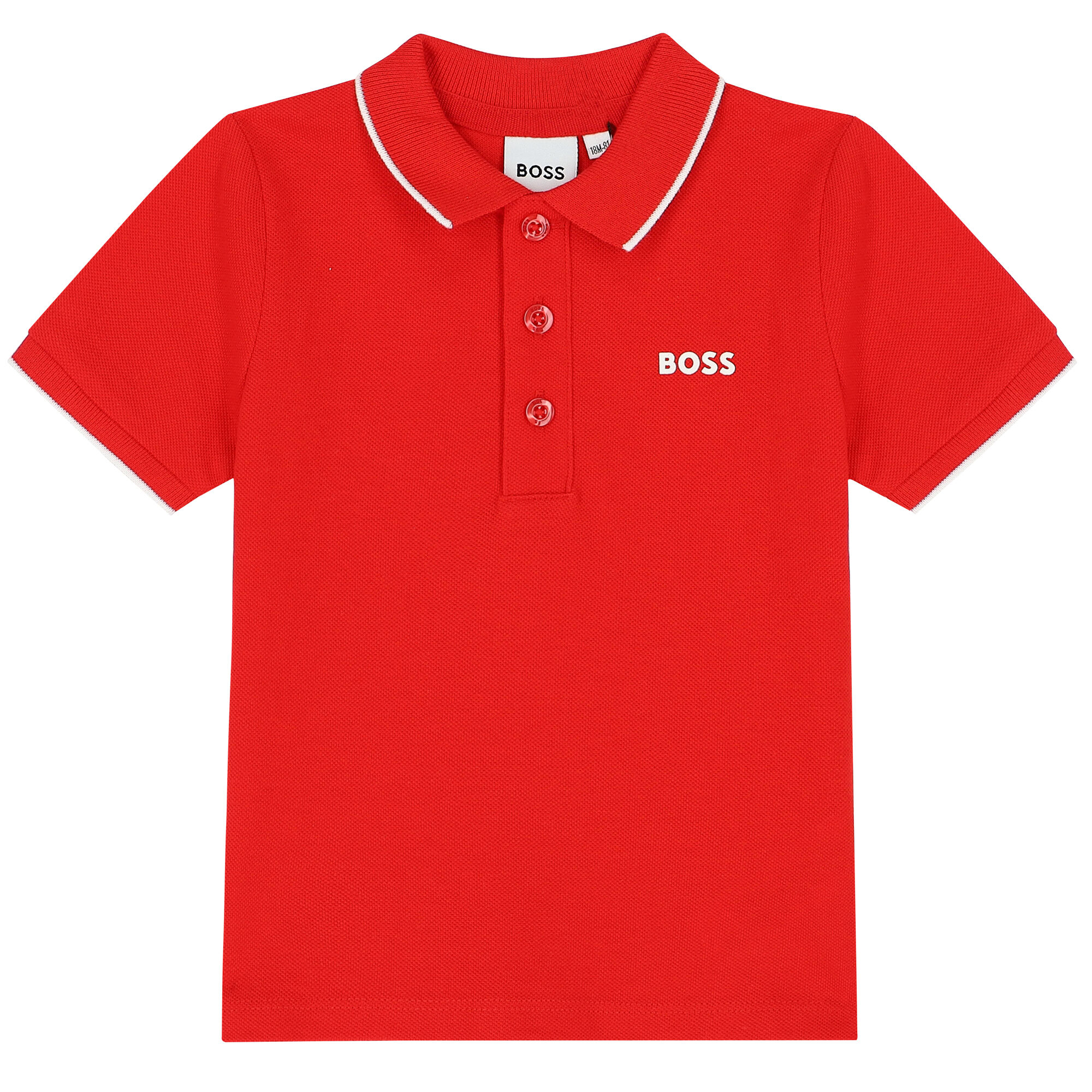 BOSS Younger Boys Red Logo Polo Shirt Junior Couture