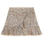 Girls Gold Sequin Skirt Set, 2, hi-res