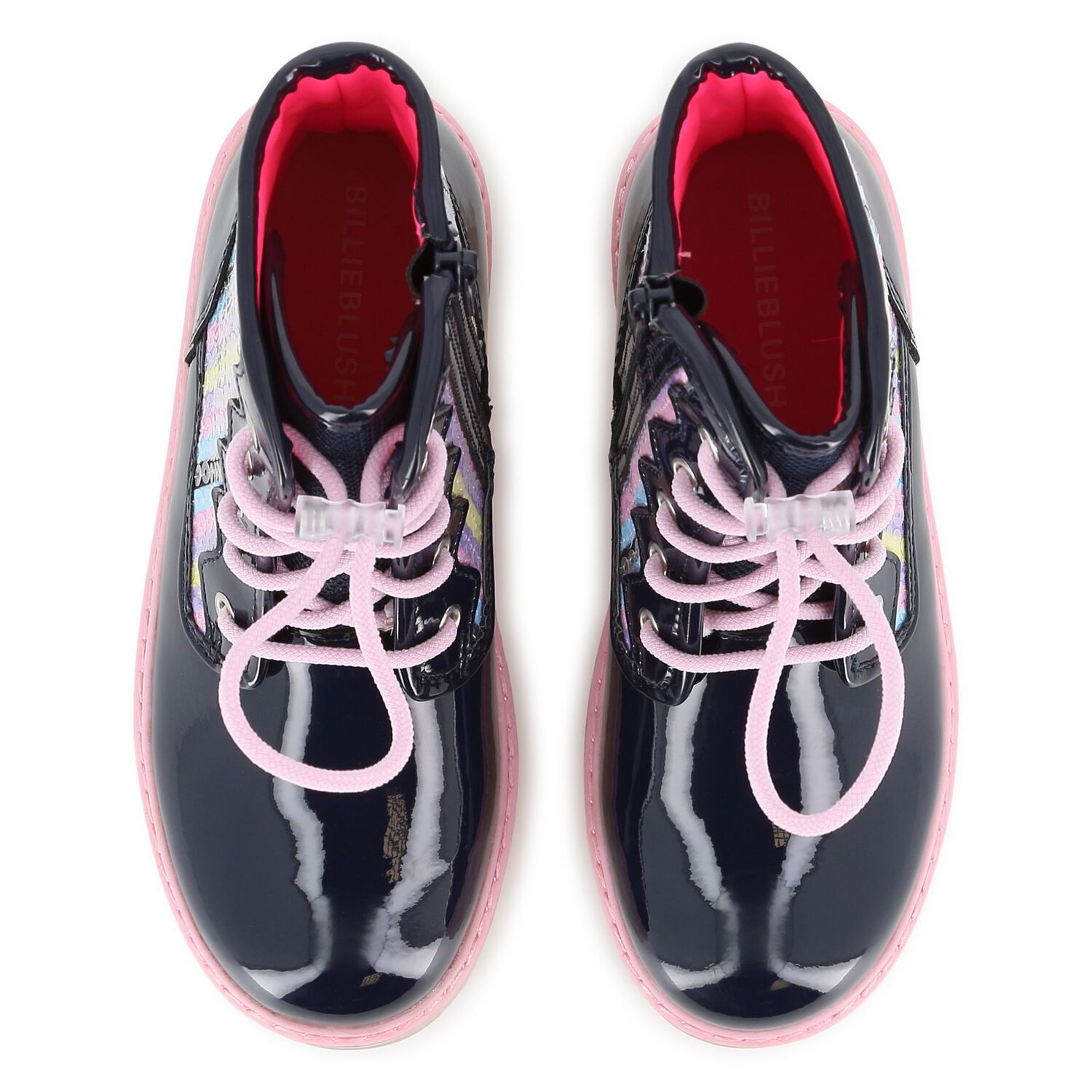 Girls Navy Blue Embellished Boots, 1, hi-res