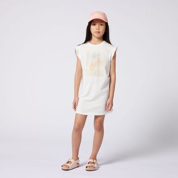 Girls White Logo Dress